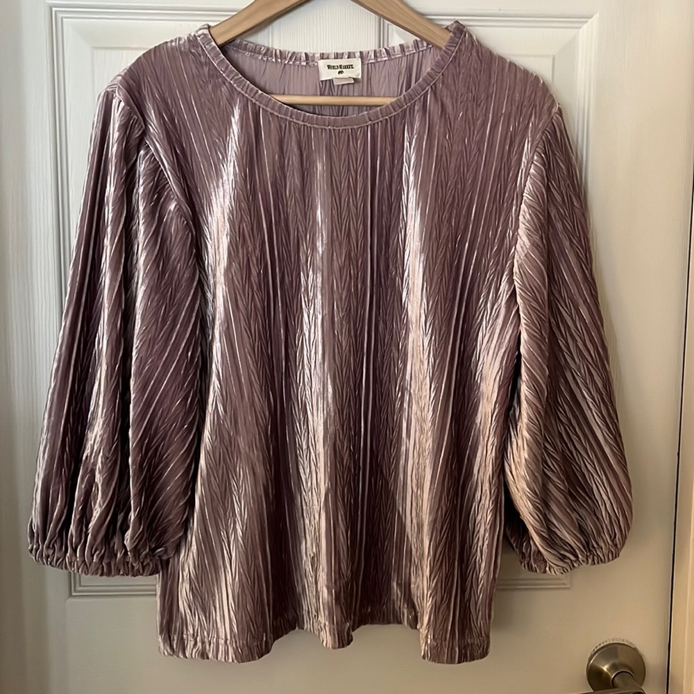 Beautiful Embossed Velvet Blouse